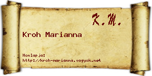 Kroh Marianna névjegykártya
